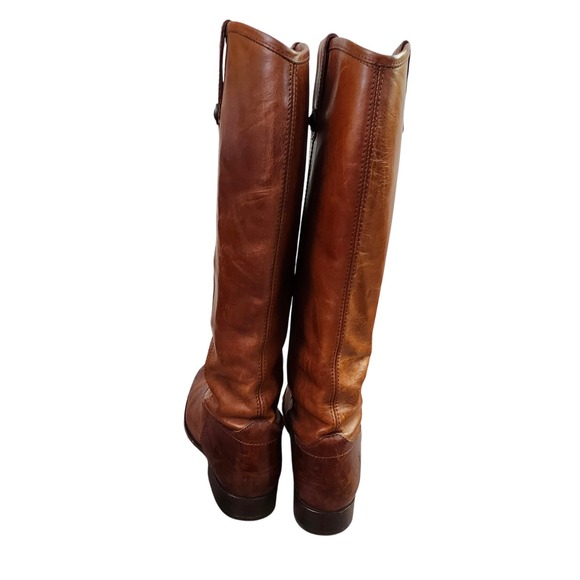 Frye Melissa Button Cognac Leather Tall Riding Boots Womens 9 B Equestrian - Picture 10 of 12